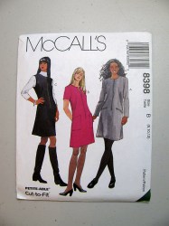 8398 SEMI FIT FRONT ZIP DRESS OR JUMPER SLVS OR NOT PATTERN 4-8